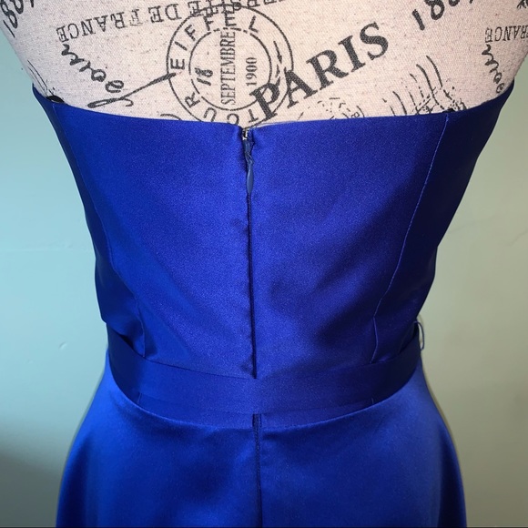 Lillie Rubin Royal Blue Strapless Dress With Belt Size 4 - Picture 9 of 16
